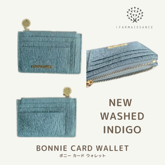 【パイナップルレザー】ボニー カード ウォレット~BONNIE CARD WALLET ウォッシュドインディゴ / WASHED INDIGO