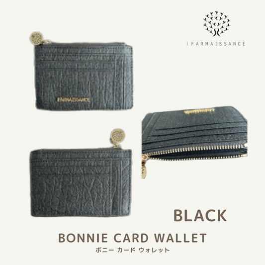 【パイナップルレザー】ボニー カード ウォレット~BONNIE CARD WALLET ブラック / BLACK
