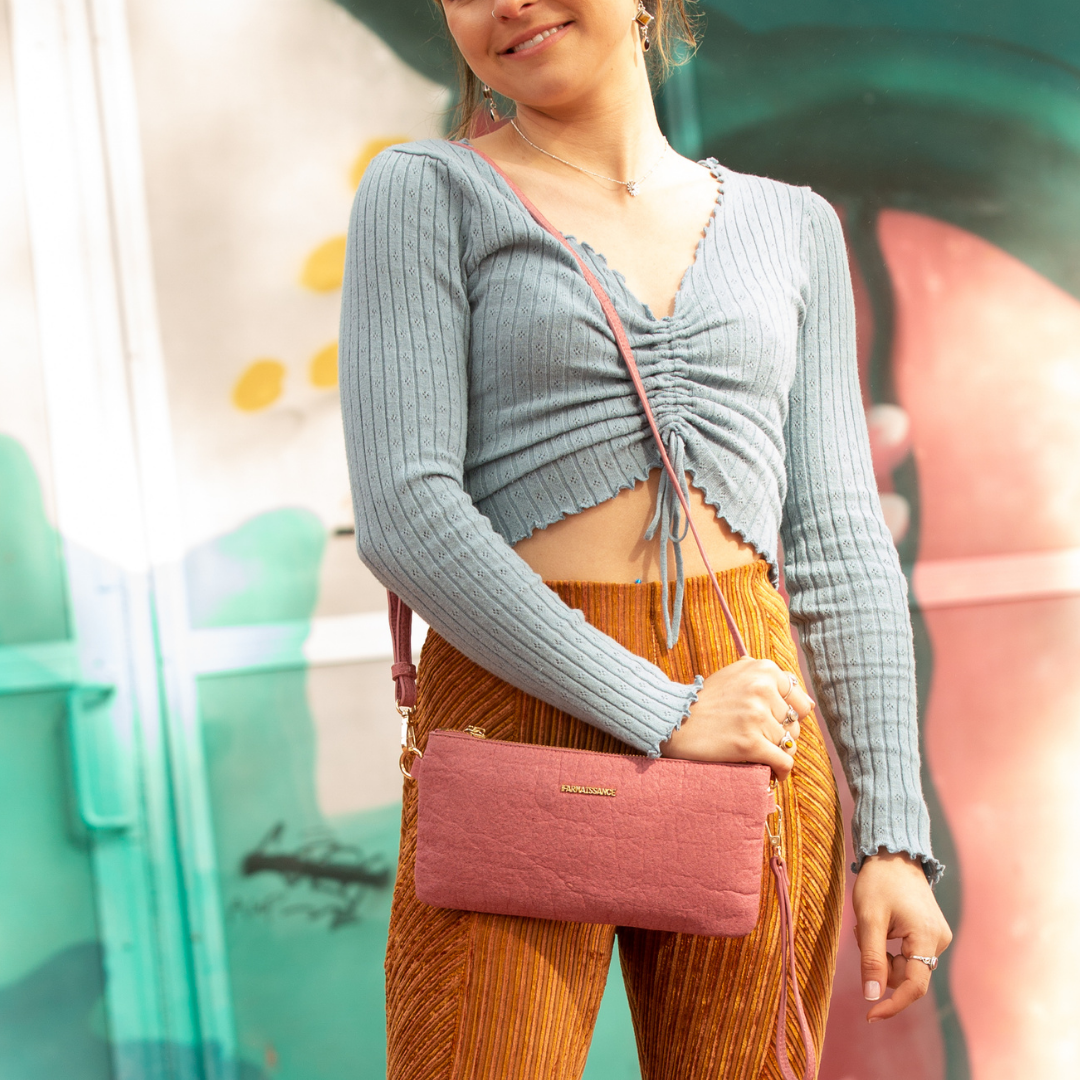 【パイナップルレザー】グレース クラッチ~GRACE CLUTCH オールドローズ / OLD ROSE