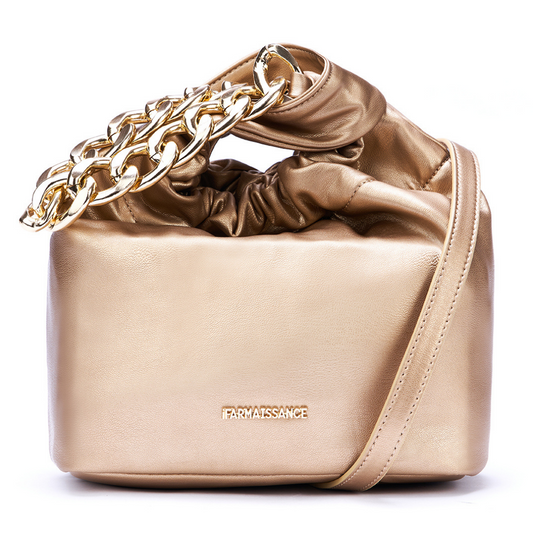 【アップルレザー】ペニー チェーン ハンドバッグ~PENNY CHAIN HANDBAG プラチナ ゴールド / PLATINUM GOLD