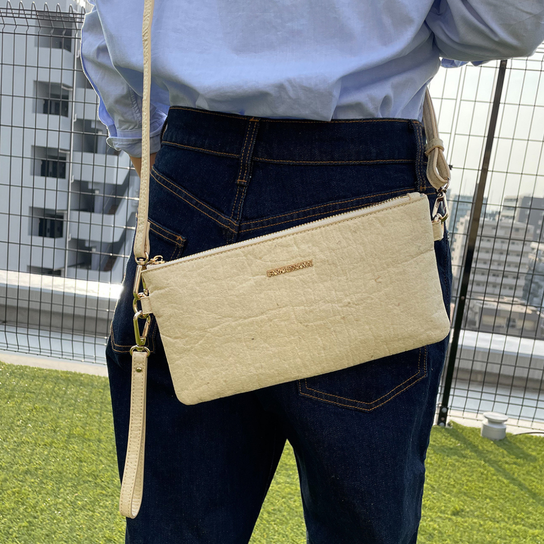 【レンタル RENTAL 】 9泊10日 / 3000円 パイナップルレザー グレース クラッチ~GRACE CLUTCH ナチュラル / NATURAL