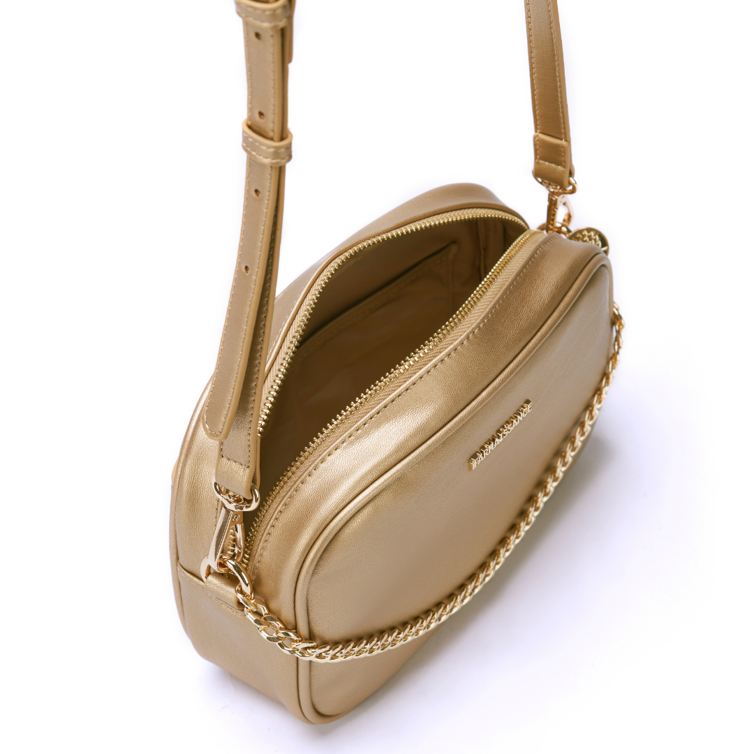 【アップルレザー】メリンダ カメラバッグ ~MELINDA CAMERA BAG プラチナゴールド / PLATINUM GOLD