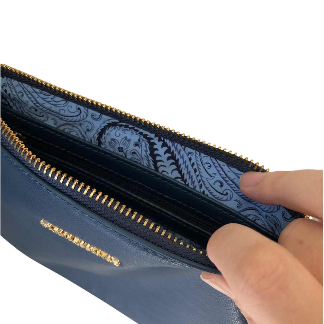 【アップルレザー】グレース クラッチ~GRACE CLUTCH ブルー ウイングティール / BLUE WING TEAL