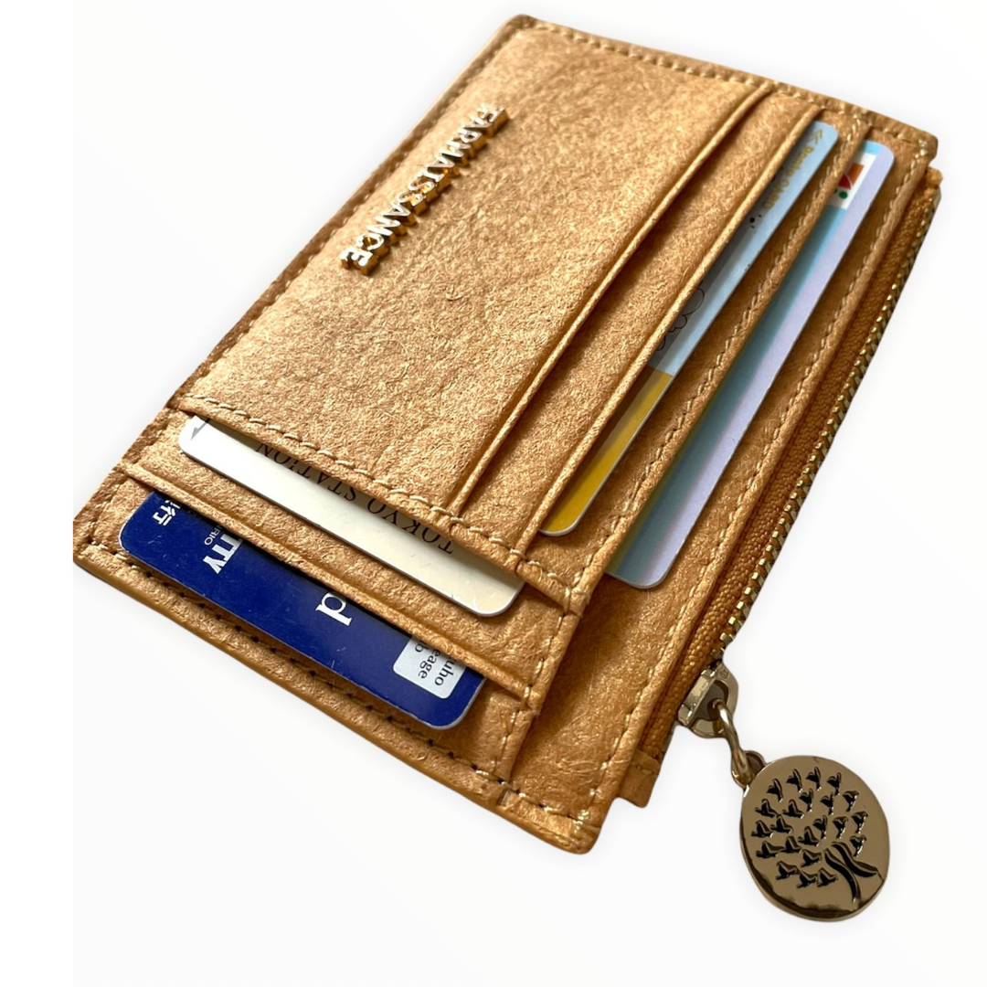 【パイナップルレザー】ボニー カード ウォレット~BONNIE CARD WALLET ビンテージゴールド / VINTAGE GOLD