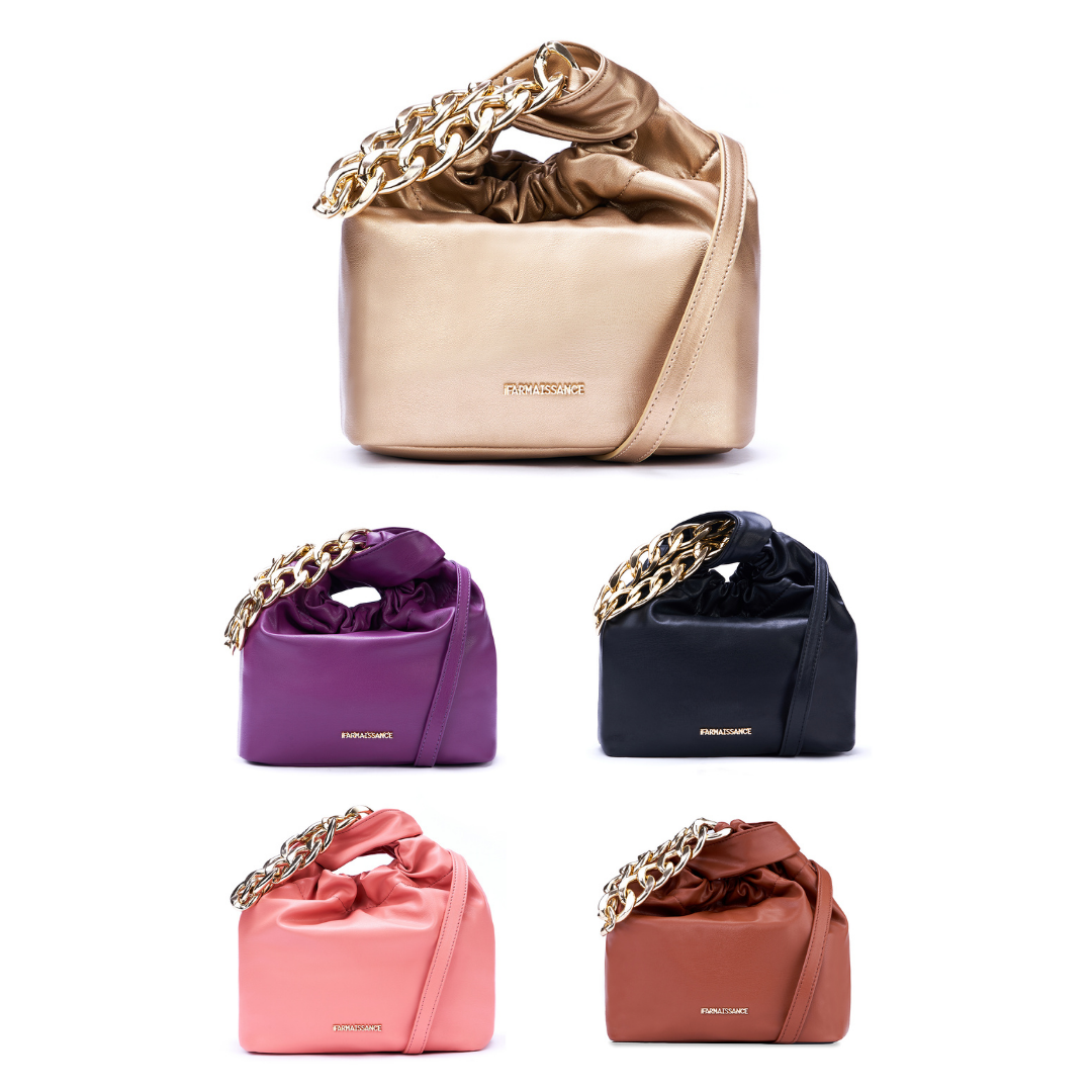 【アップルレザー】ペニー チェーン ハンドバッグ~PENNY CHAIN HANDBAG バリエーション 5色