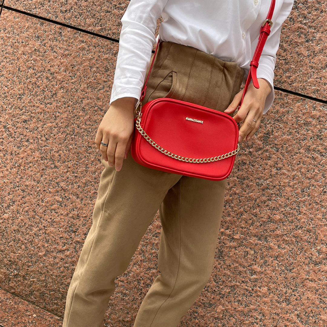 【アップルレザー】メリンダ カメラバッグ ~MELINDA CAMERA BAG ポッピーレッド / POPPY RED