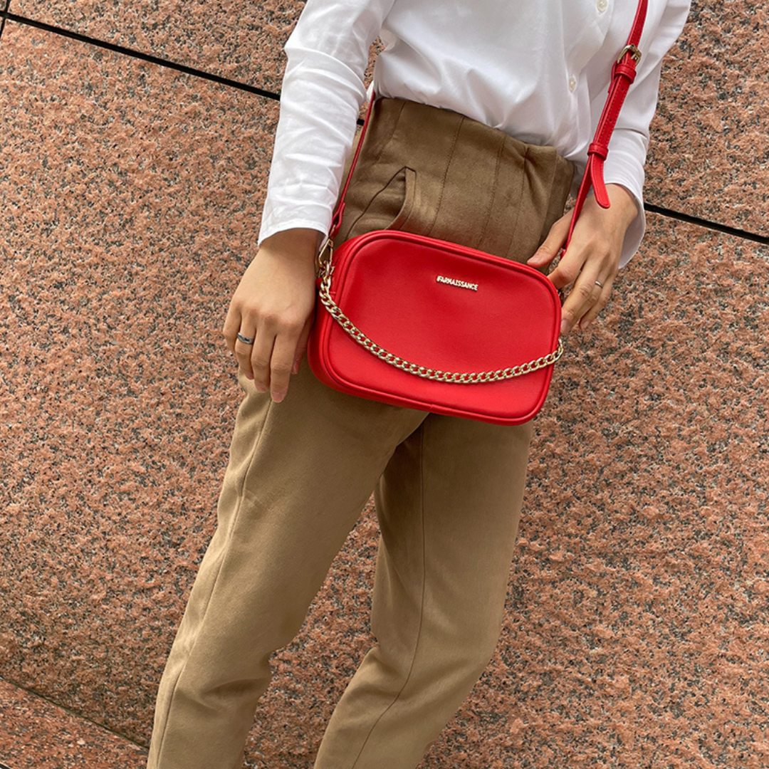 【アップルレザー】メリンダ カメラバッグ  ～MELINDA CAMERA BAG ポッピーレッド / POPPY RED