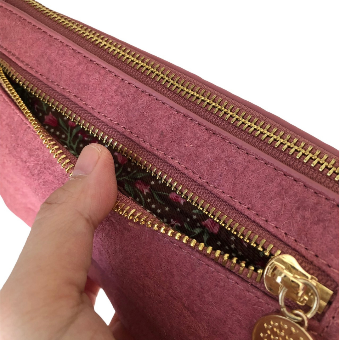 【パイナップルレザー】グレース クラッチ~GRACE CLUTCH オールドローズ / OLD ROSE