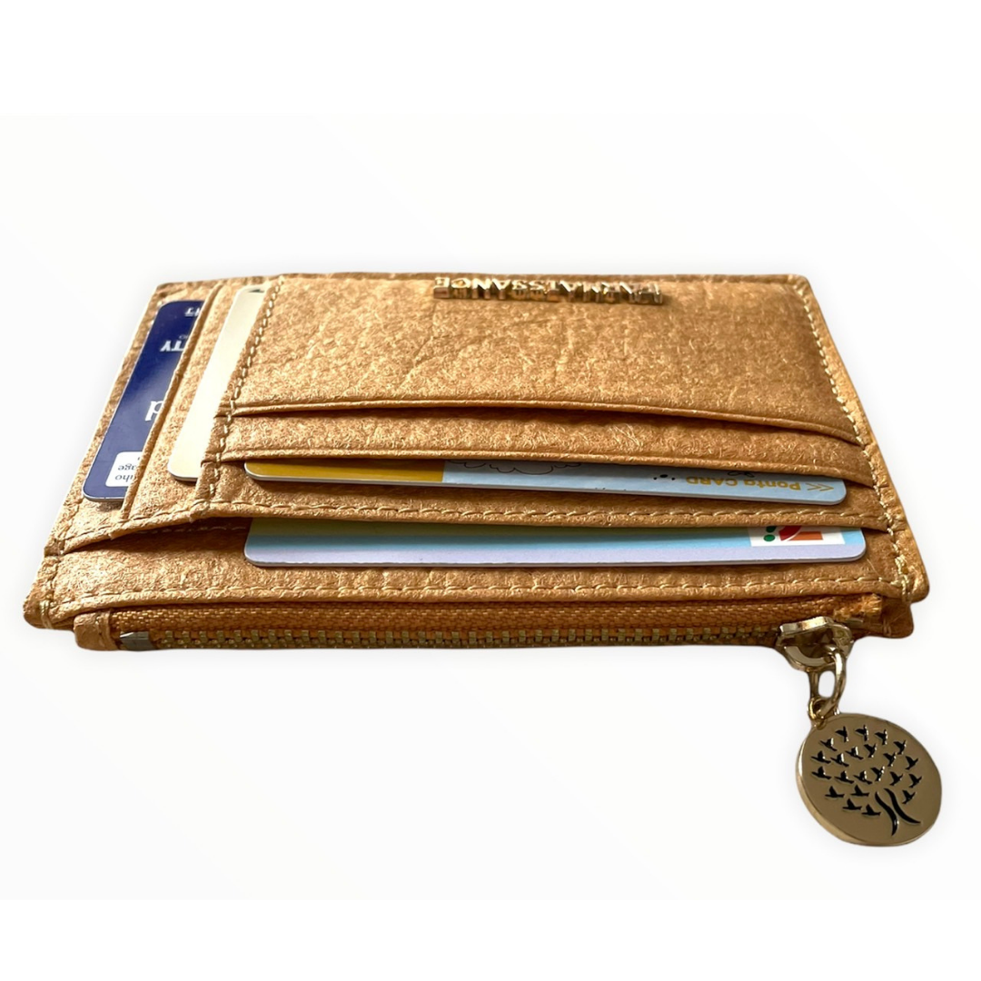 【パイナップルレザー】ボニー カード ウォレット~BONNIE CARD WALLET ビンテージゴールド / VINTAGE GOLD