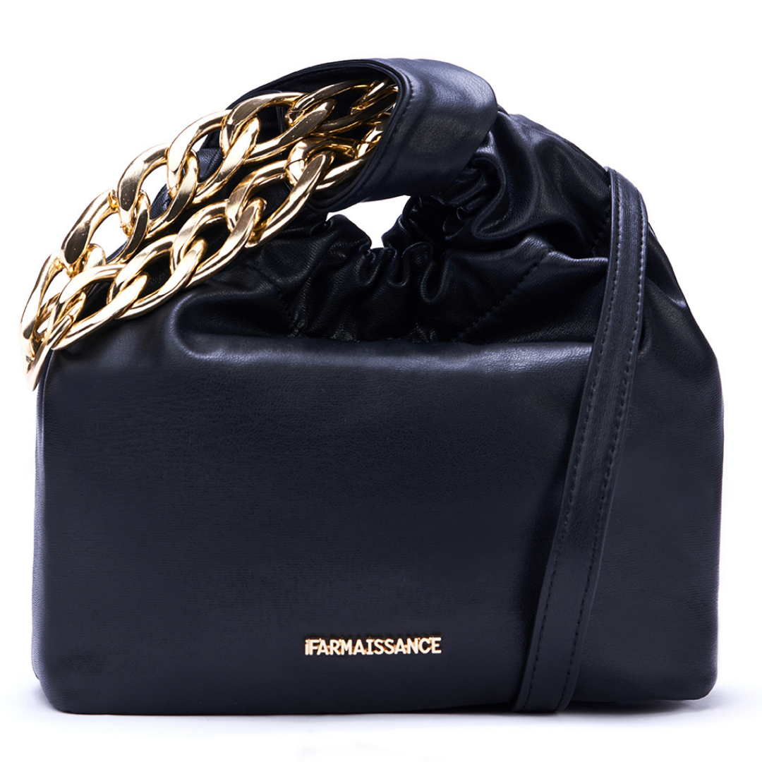 【アップルレザー】ペニー チェーン ハンドバッグ～PENNY CHAIN HANDBAG ブラック / BLACK